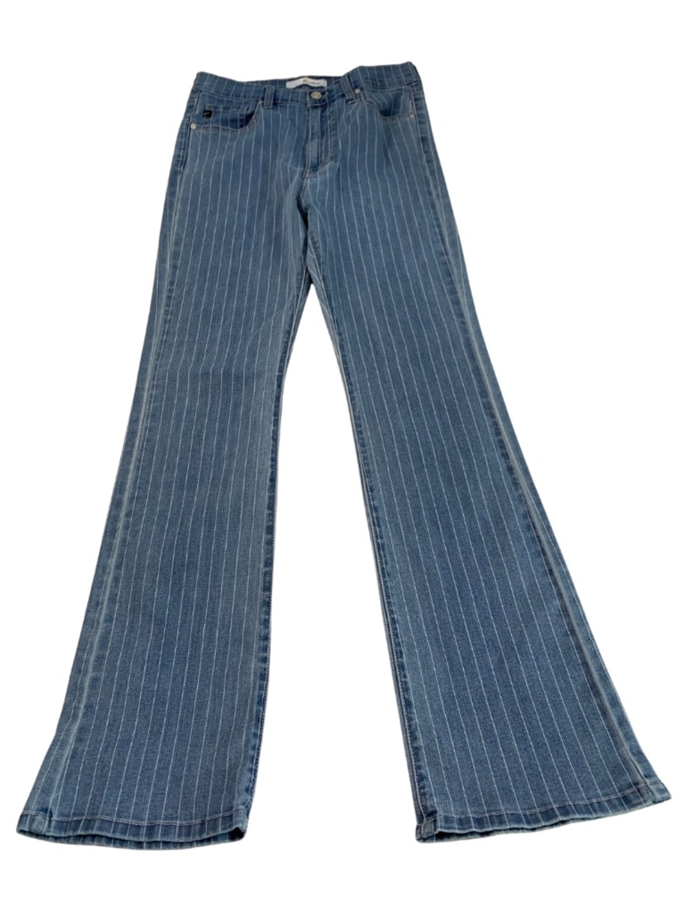 Y2K Kancan Pinstriped Retro High Rise Flare Leg Denim Jeans Women's 9 Western